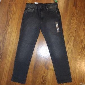 Gap Girlfriend Mid-Rise Raw Hem Jeans Black Women Size 27/4R